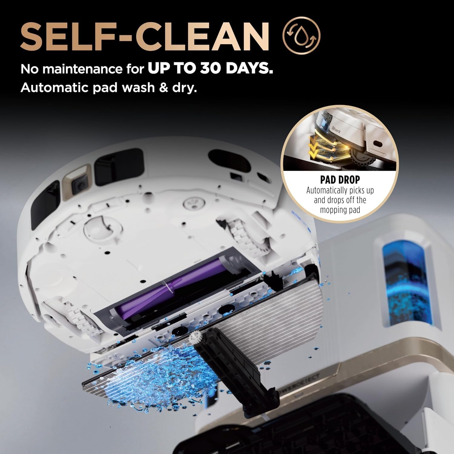Shark PowerDetect 2-in-1 Robot Vacuum & Mop – Self-Emptying & Self-Cleaning Base with Sonic Mopping – AV2800ZE (White) - Image 6