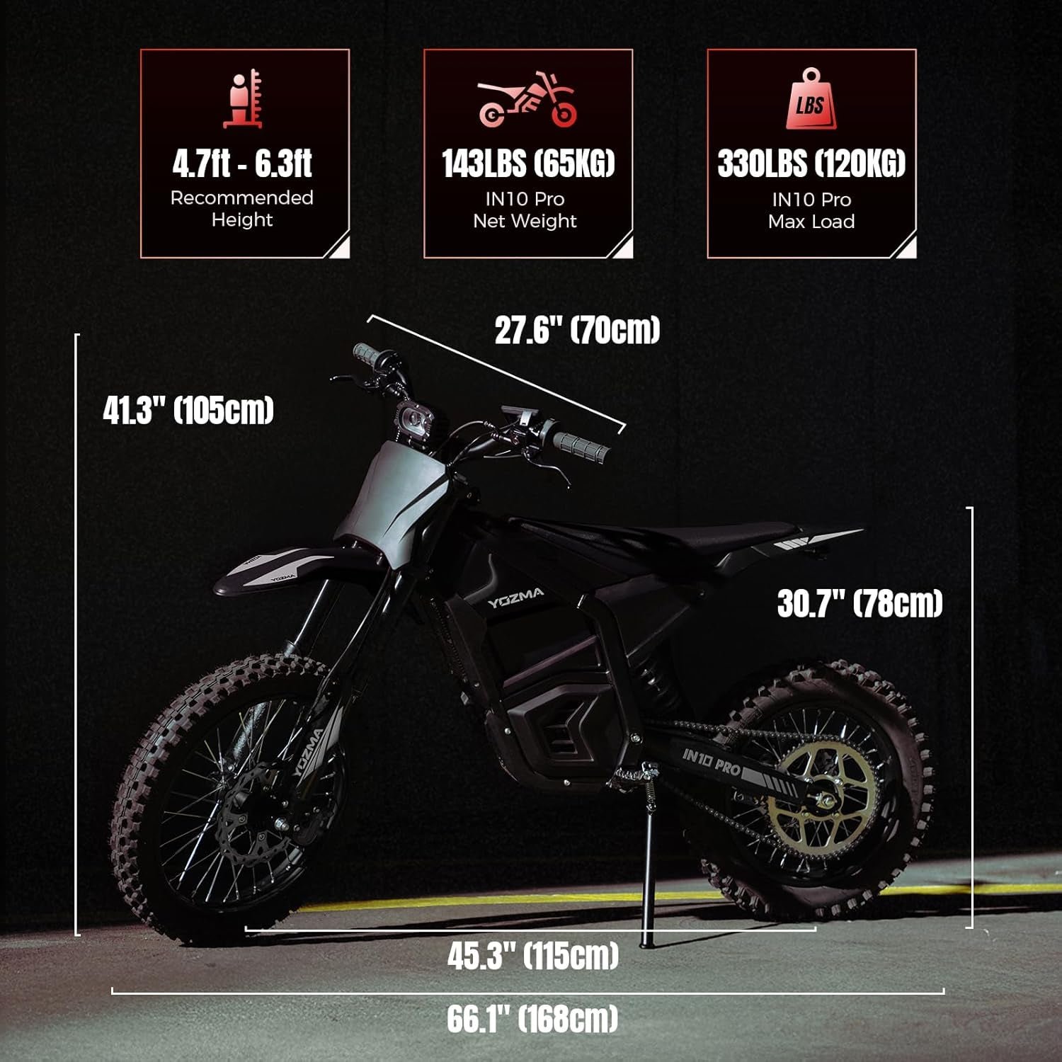 Yozma IN10 Pro Electric Dirt Bike – 5500W Peak Motor with 60V 27Ah Battery & 50 MPH Top Speed – IN10 Pro - Image 8