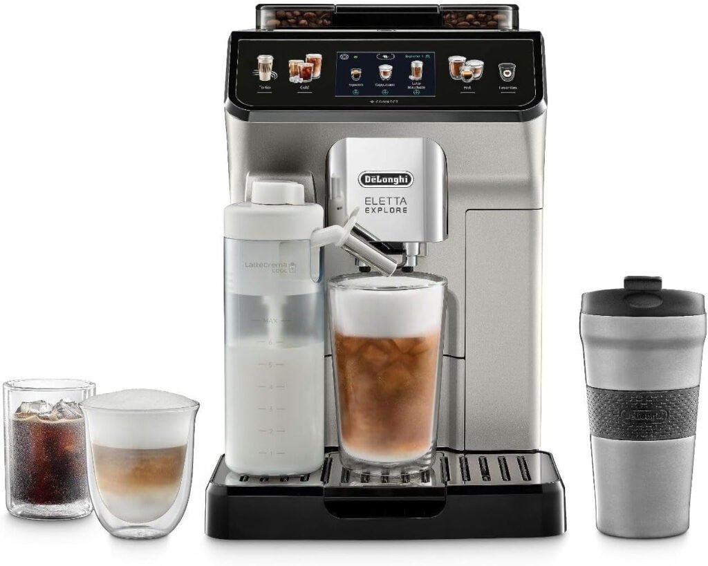 De’Longhi Eletta Explore Espresso Machine – 50+ One-Touch Recipes with Cold Brew & LatteCrema Systems – ECAM45086S