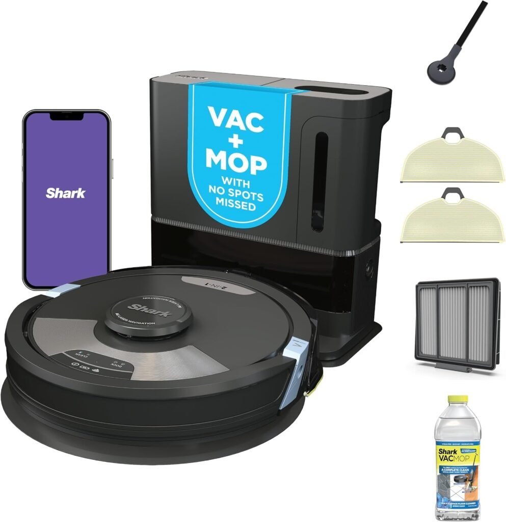 Shark Matrix Plus 2-in-1 Robot Vacuum & Mop – Sonic Mopping with HEPA Self-Empty Base & 60-Day Capacity – AV2610WA