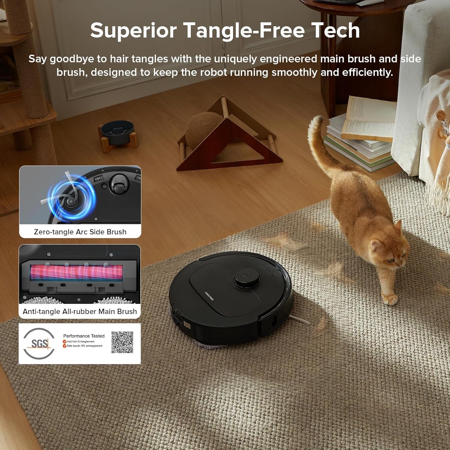 roborock Qrevo Series Robot Vacuum and Mop – 8000Pa HyperForce Suction with All-in-One Dock, Dual Spinning Mops & Reactive Tech Obstacle Avoidance – QV 35A - Image 4