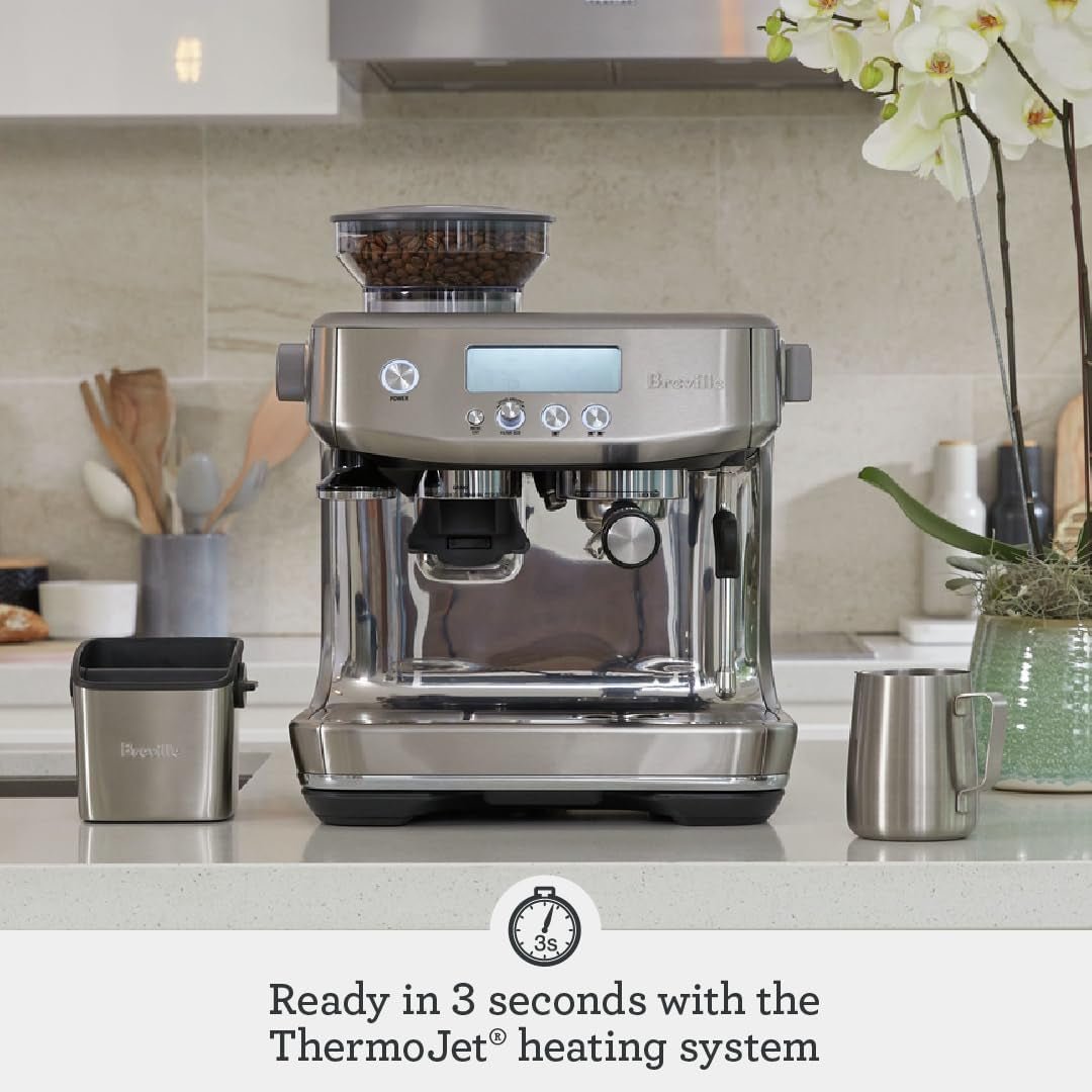 Breville Barista Pro Espresso Machine – Built-in Grinder with ThermoJet Heating & LCD Display – BES878BSS1BUS1 - Image 2
