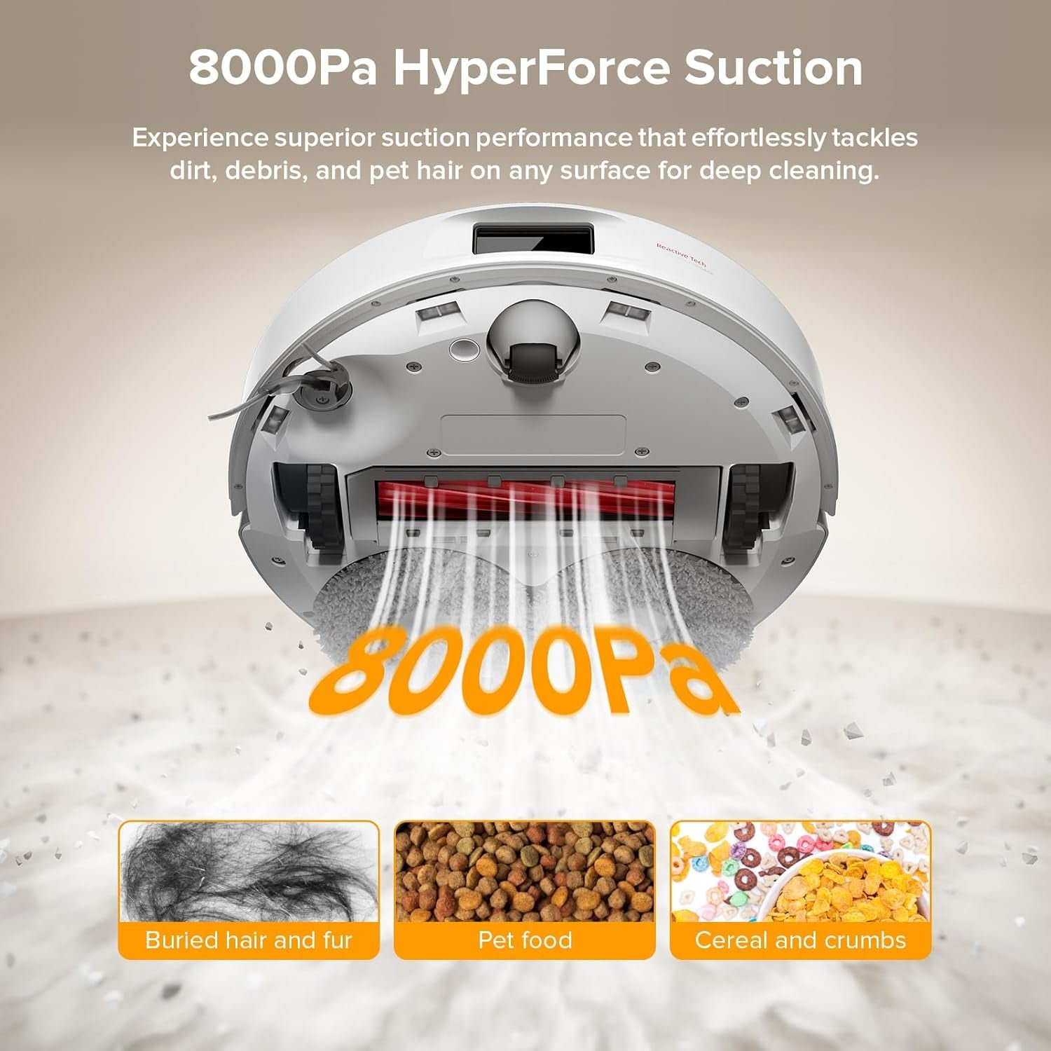 roborock QV 35A Robot Vacuum and Mop Combo – 8000Pa Suction with All-in-One Dock & Anti-Tangle Brushes – White - Image 3