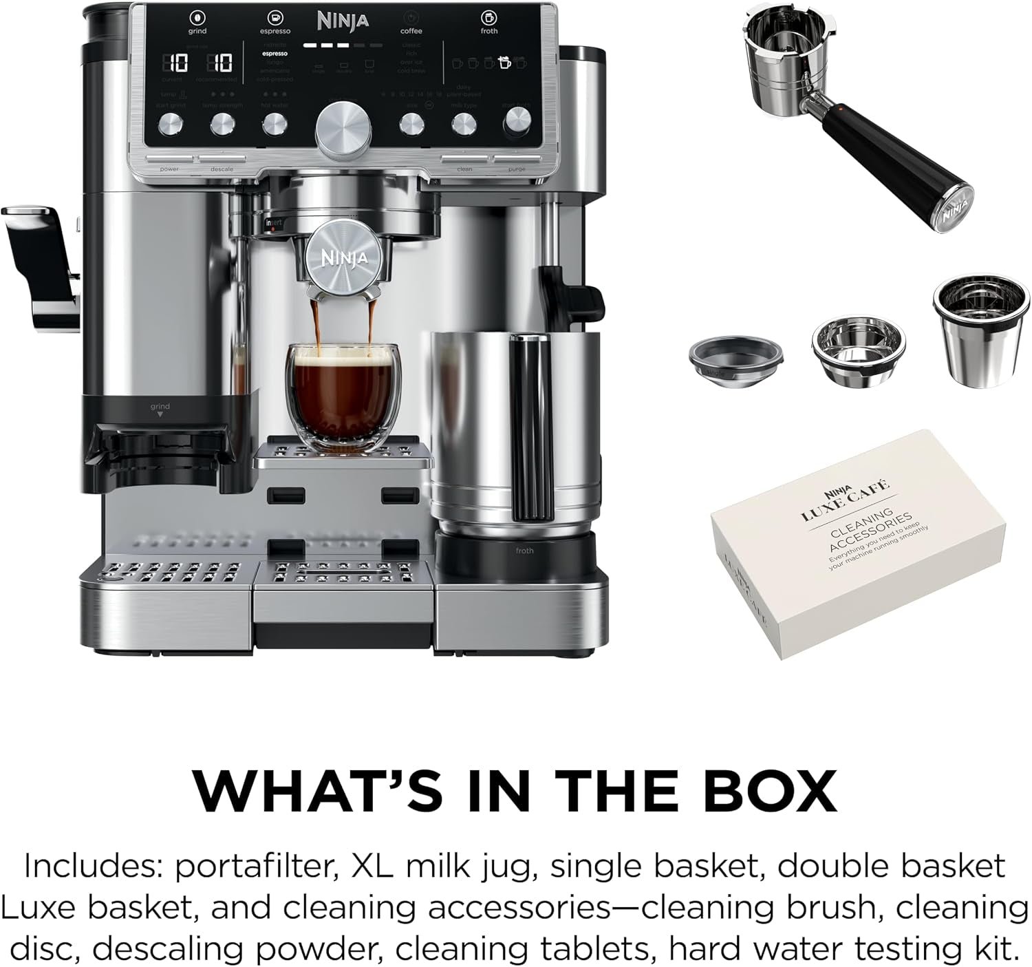Ninja Luxe Café Pro Series – 4-in-1 Espresso Machine with Built-in Grinder & Frother – ES701 - Image 11