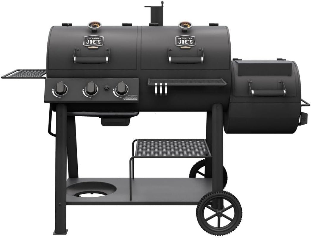 Oklahoma Joe’s Canyon Combo Dual Fuel Smoker & Grill – 3-Burner Propane Gas & Charcoal with 1031 sq. in. Cooking Area – 24203004