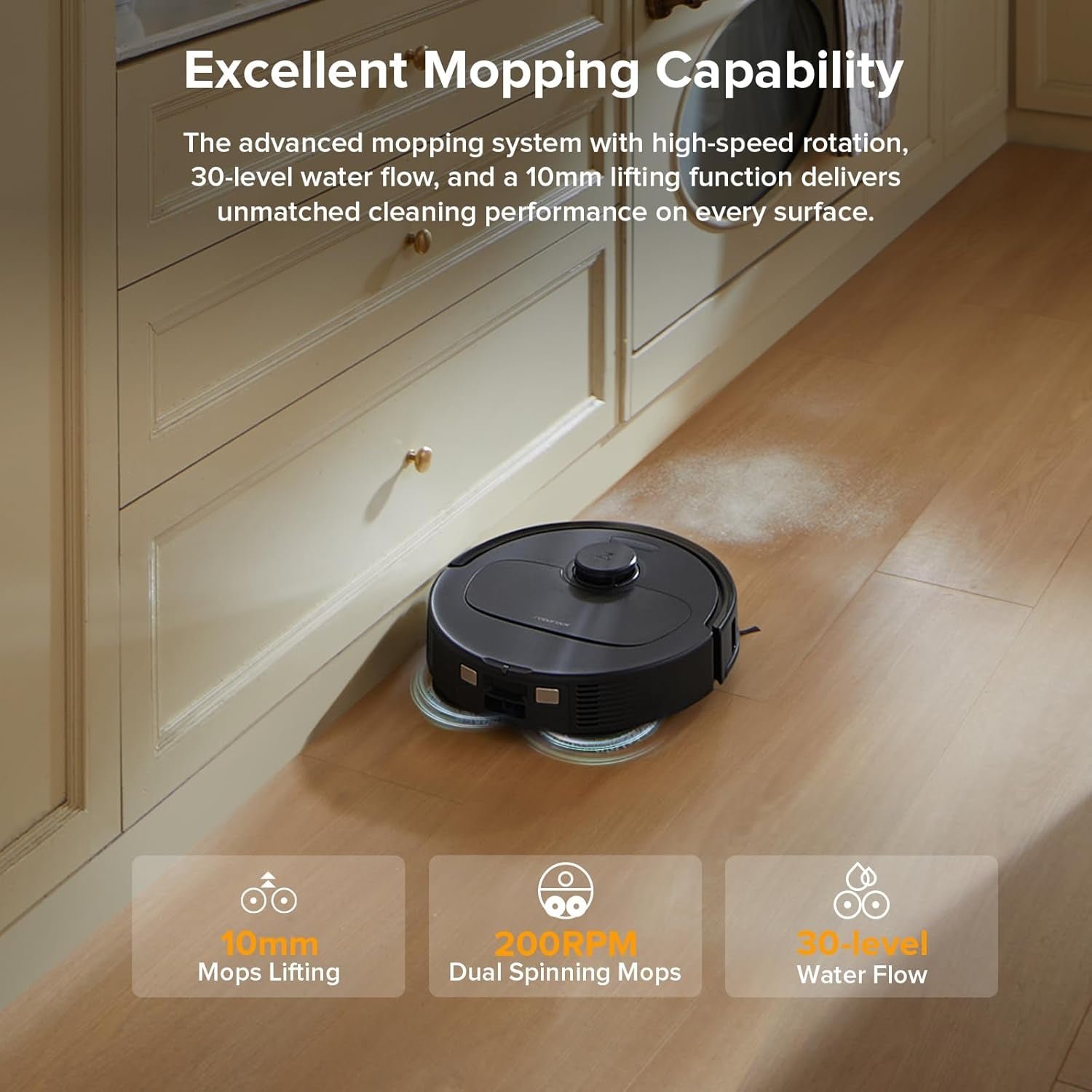 roborock Qrevo Series Robot Vacuum and Mop – 8000Pa HyperForce Suction with All-in-One Dock, Dual Spinning Mops & Reactive Tech Obstacle Avoidance – QV 35A - Image 5