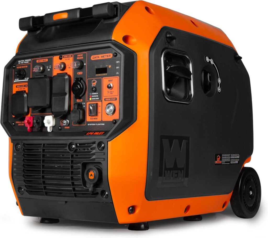 WEN DF680iX Dual Fuel Inverter Generator – 6800W Peak with CO Watchdog & Electric Start – DF680iX