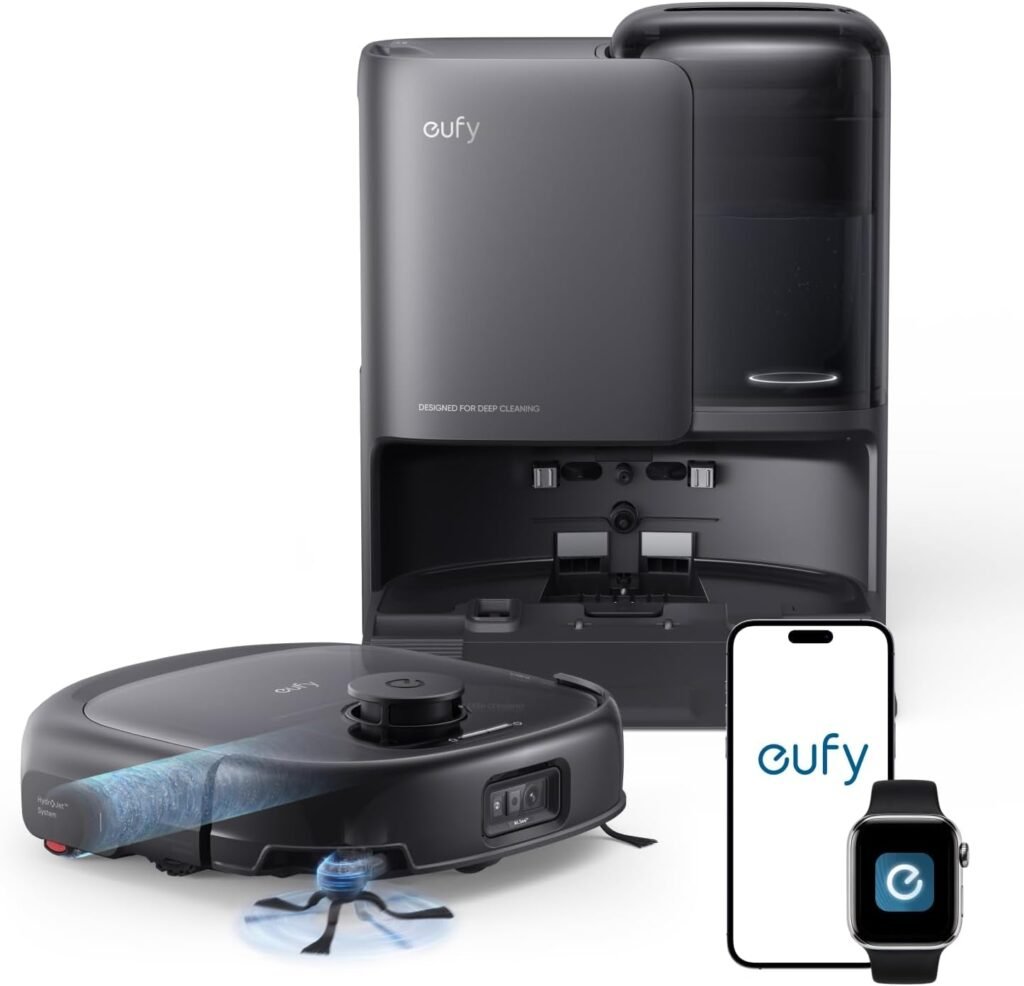 eufy E25 Robot Vacuum and Mop Combo – 20,000 Pa with HydroJet Roller Mop & All-in-One Station – T2353112