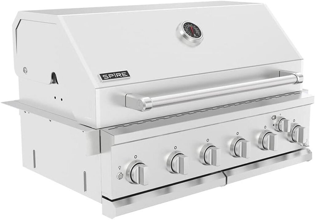 SPIRE 36″ Built-in 6 Burner Dual Fuel Grill – All 304 Stainless Steel Body with 904 Sq In Cooking Area & Rear Burner – 740-0781P