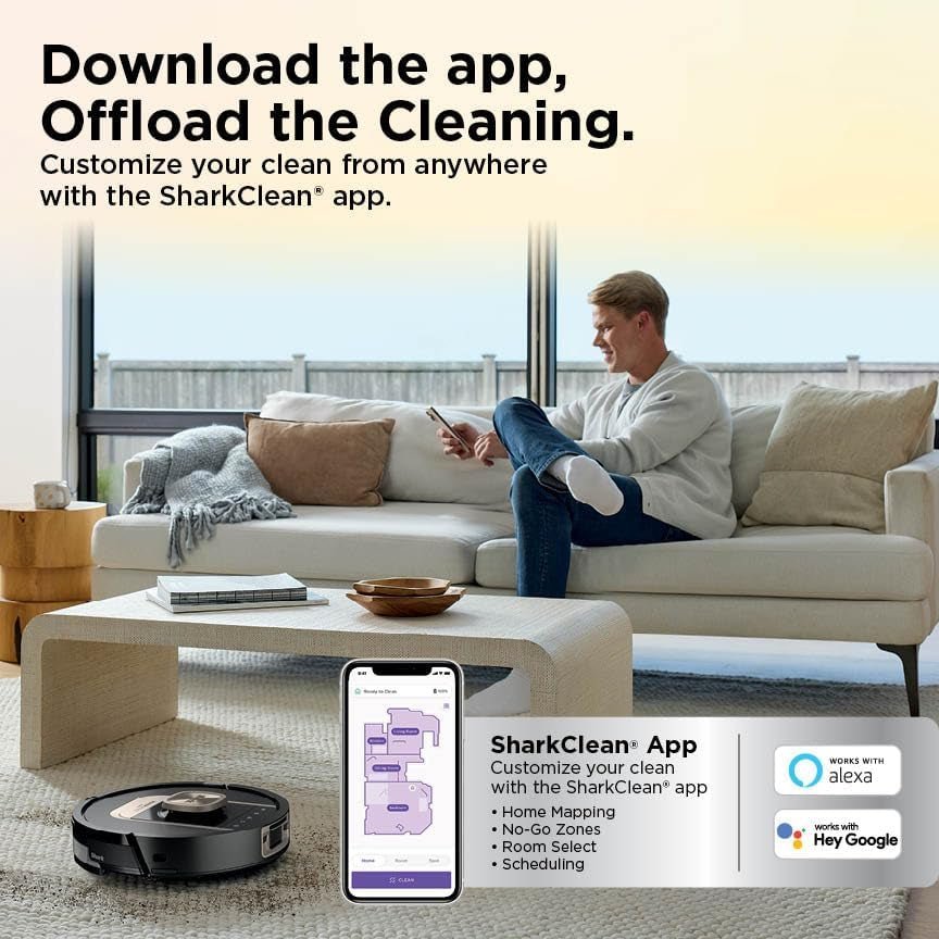 Shark PowerDetect ThermaCharged NeverTouch Pro Robot Vacuum & Mop – Heated Mop Cleaning Base with 185°F Wash & 175°F Dry – RV2920XE (Black) - Image 11