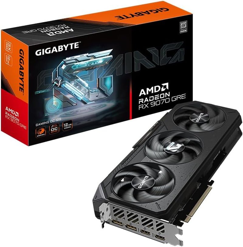 GIGABYTE Gaming Radeon RX 9070 GRE 12GB GDDR6 Graphics Card – WINDFORCE Cooling with Hawk Fan & Dual BIOS – GV-R907GREGAMING OC-12GD