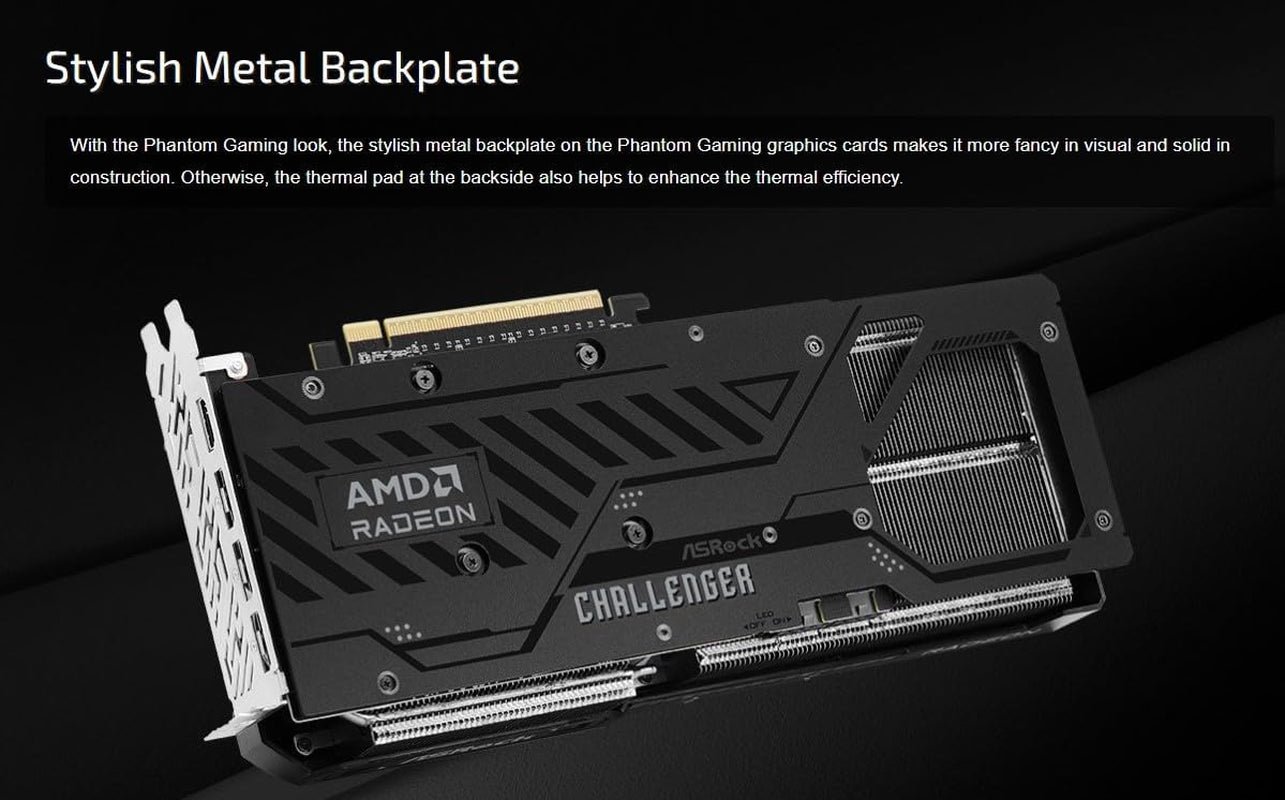 ASRock Radeon RX 9070 XT Challenger 16GB OC Graphics Card – 16GB GDDR6 with Triple Fan Cooling & 0dB Silent – RX9070XT CL 16G - Image 4