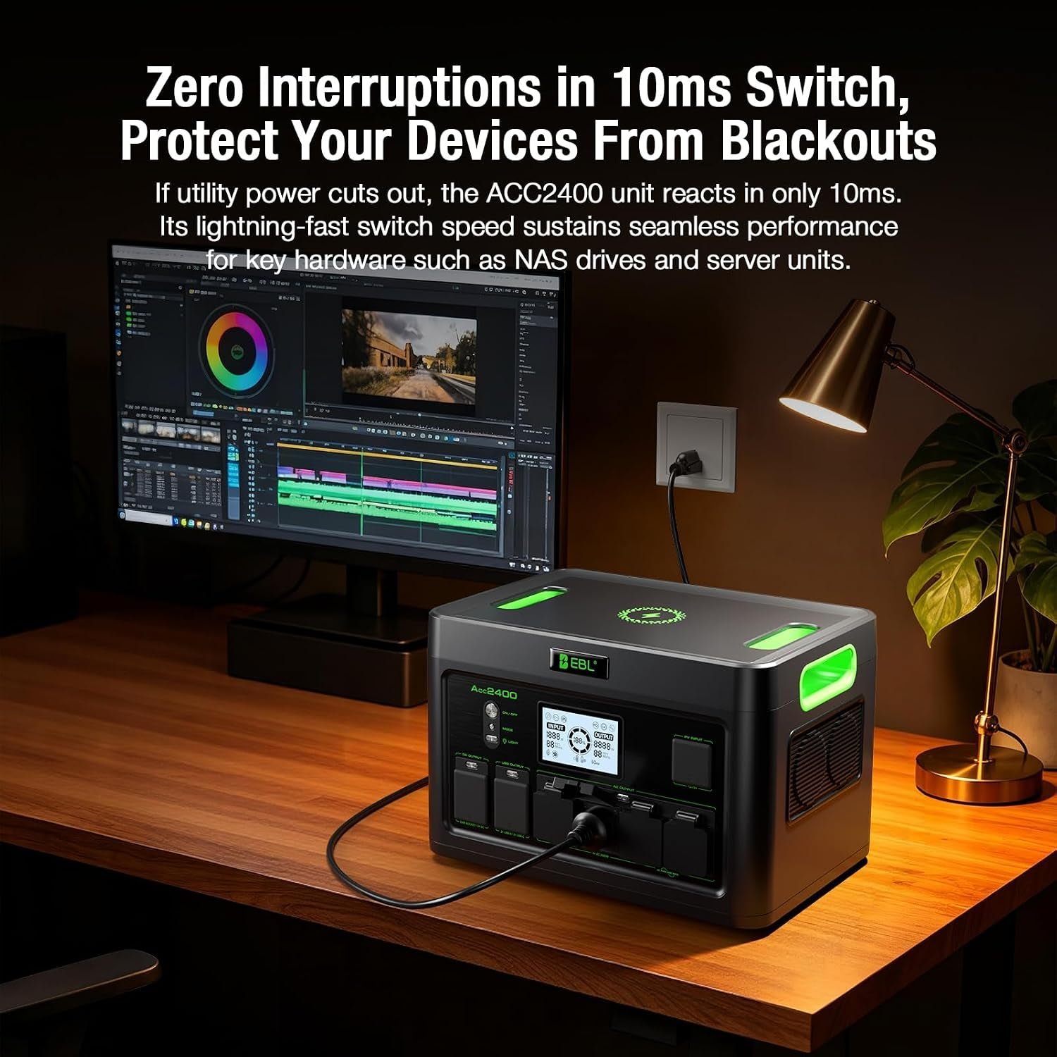 EBL Acc2400 Portable Power Station – 1843.2Wh LiFePO4 with 2400W Output & 12 Charging Ports – Acc2400 - Image 5