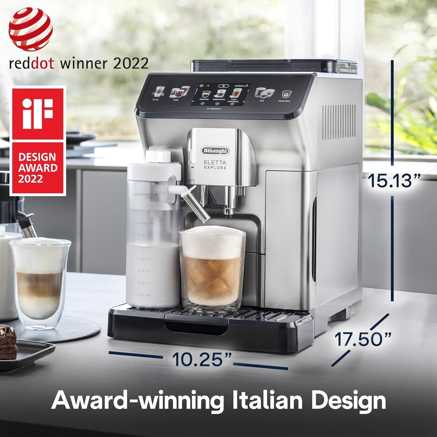 De’Longhi Eletta Explore Espresso Machine – 50+ One-Touch Recipes with Cold Brew & LatteCrema Systems – ECAM45086S - Image 9