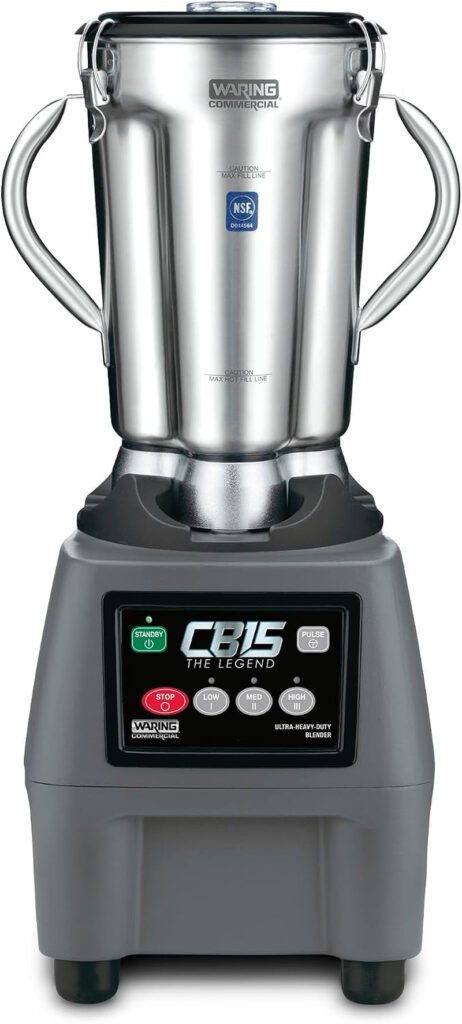 Waring CB15 One-Gallon Commercial Blender – 3.75 HP with Electronic Keypad & Stainless Steel Container – CB15