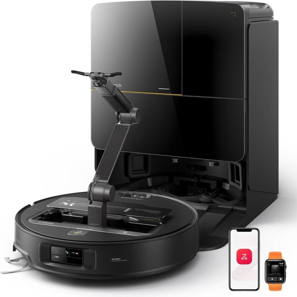 roborock Saros Z70 Robot Vacuum and Mop – 22,000Pa Suction with OmniGrip Mechanical Arm & StarSight Navigation – Saros Z70 (Black)