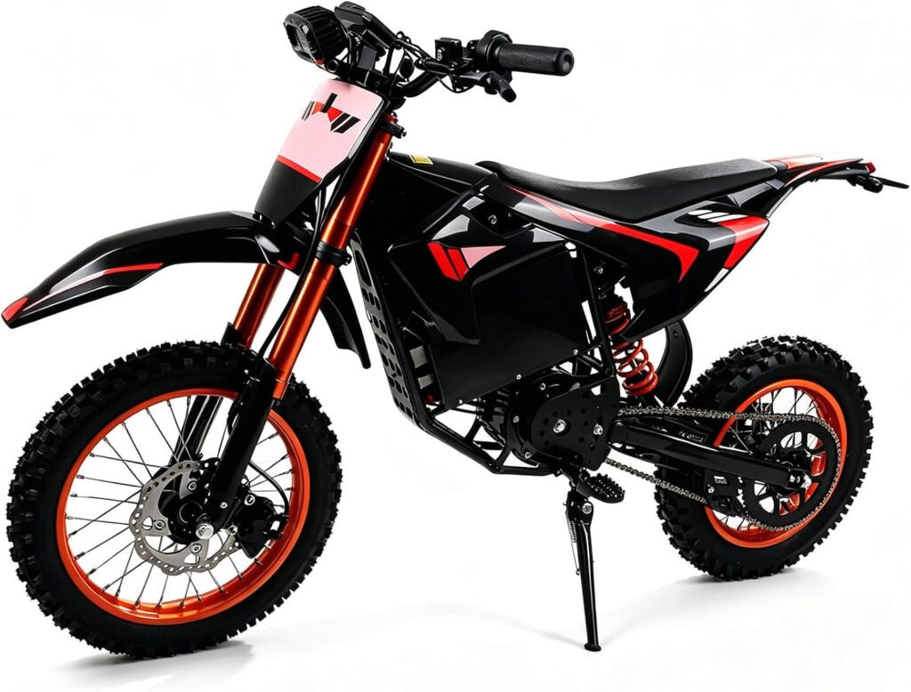 ONK Electric Dirt Bike – 4500W Peak Motor with 60V 28.8Ah Battery & Full Suspension – 1.7V