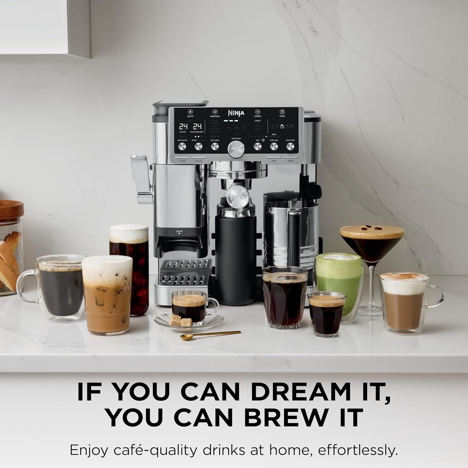 Ninja Luxe Café Pro Series – 4-in-1 Espresso Machine with Built-in Grinder & Frother – ES701 - Image 10