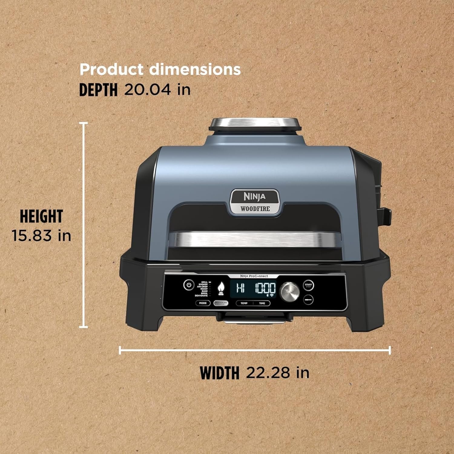 Ninja Woodfire ProConnect Premium XL 7-in-1 Outdoor Grill & Smoker – App Enabled with Woodfire Technology & Built-In Thermometer – OG951BL1 - Image 10