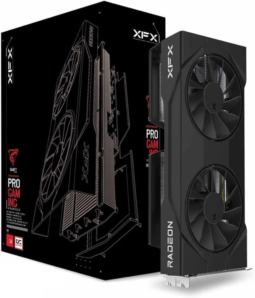XFX Swift AMD Radeon RX 9060 XT OC Gaming Edition Graphics Card – 16GB GDDR6 with Dual Fan Cooling – RX-96TSW16BQ