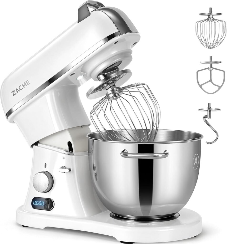 ZACME 8.4QT Commercial Stand Mixer – 800W with 11 Speeds, Tilt Head & NSF/ANSI 8-2023 Certified – Porcelain