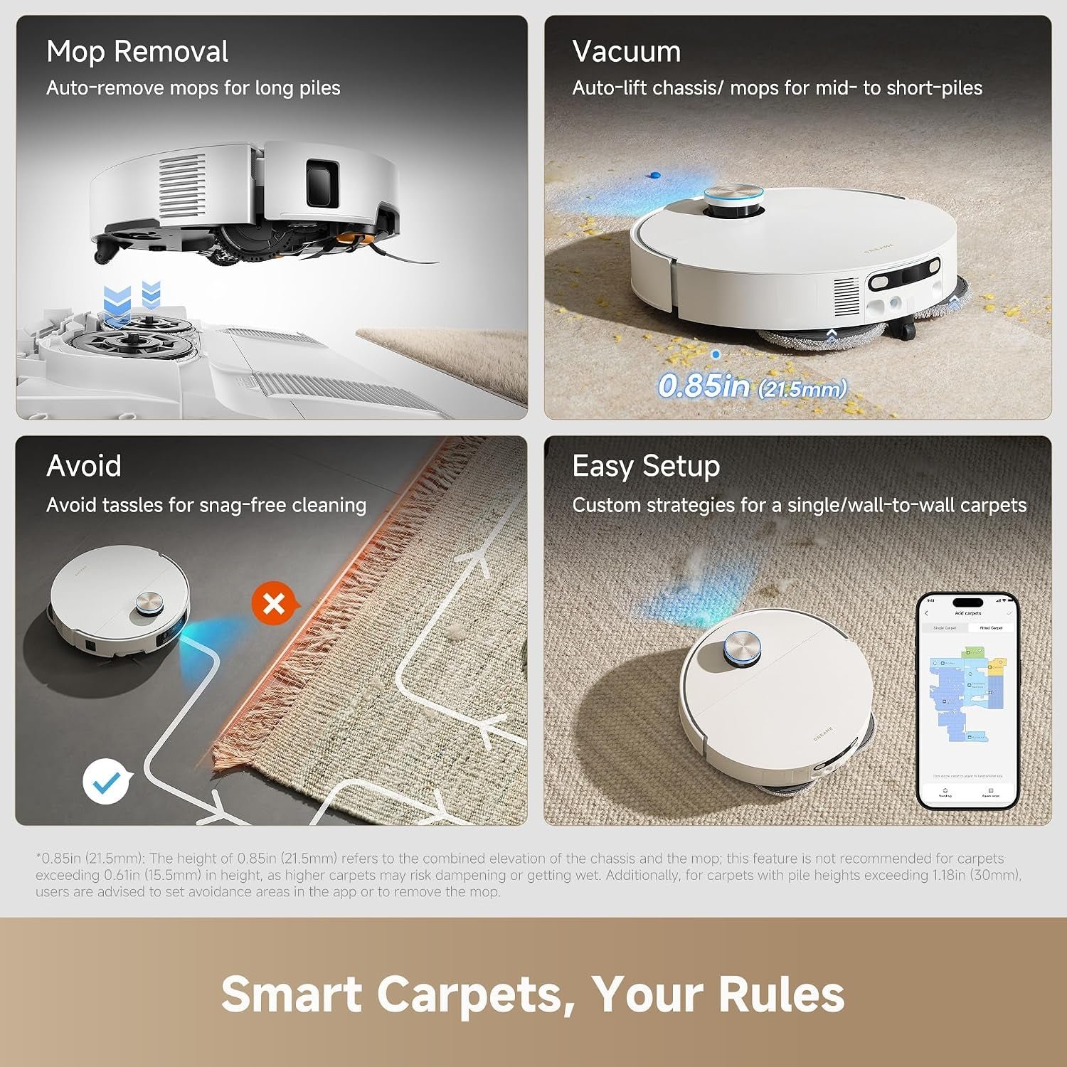 Dreame X60 Max Ultra Complete Robot Vacuum and Mop – 35,000Pa Suction with 3.13″ Ultra-Thin Design & 10-in-1 Dock – RLX87DE (White) - Image 8