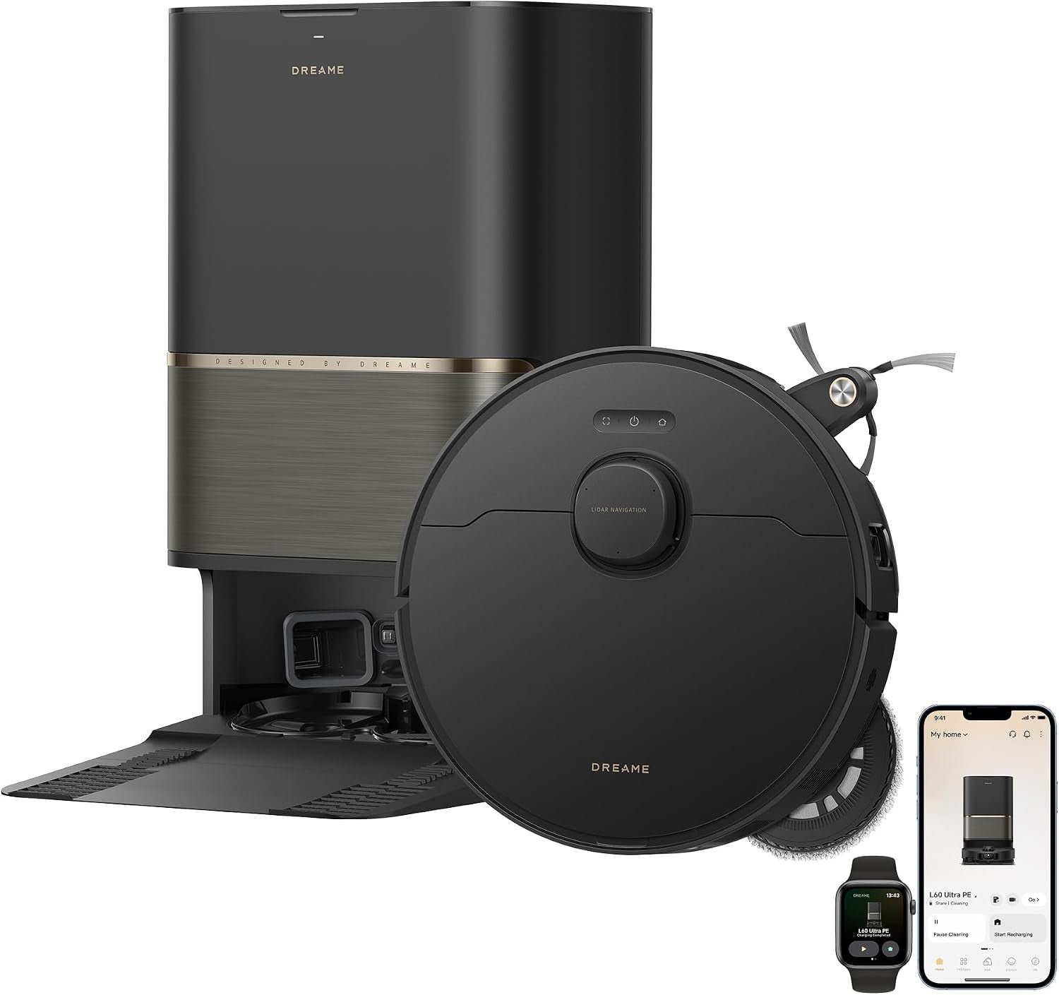 Dreame L60 Ultra PE Robot Vacuum and Mop – 30000Pa Suction with ThermoHub Self-Cleaning & 220+ Object Recognition – RLL88HE