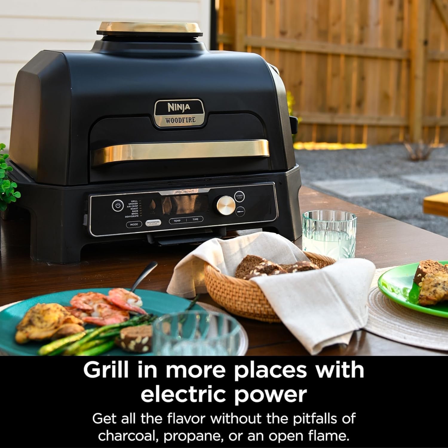 Ninja Woodfire ProConnect Premium XL 7-in-1 Outdoor Grill & Smoker – App Enabled with Woodfire Technology & Built-In Thermometer – OG951BL1 - Image 8