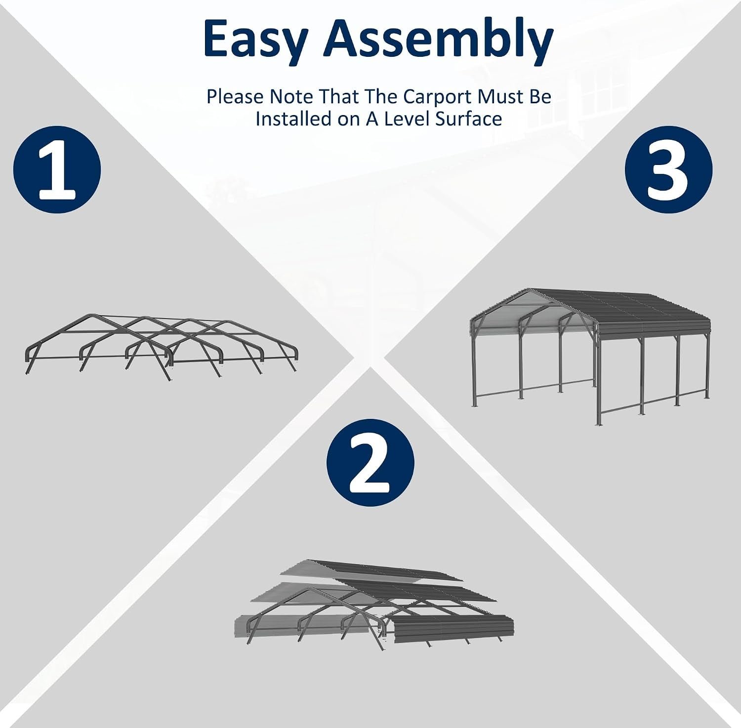 AirWire 20×40 FT Heavy Duty Metal Carport Shelter – Reinforced Steel Garage for Truck, Boat, Tractor & Outdoor Events - Image 3