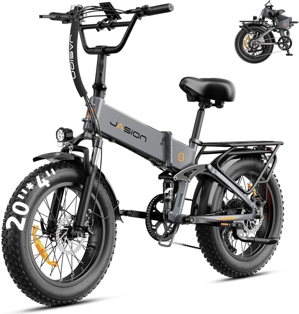 Jasion X-Hunter Folding Electric Bike – 1400W Peak Motor with 48V 13Ah Battery & 70 Mile Range – X-Hunter