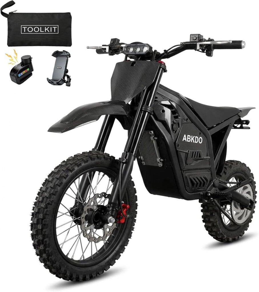ABKDO EDB002 Electric Dirt Bike – 4000W Peak Motor with 48V 23Ah Battery & 45 MPH – EDB002