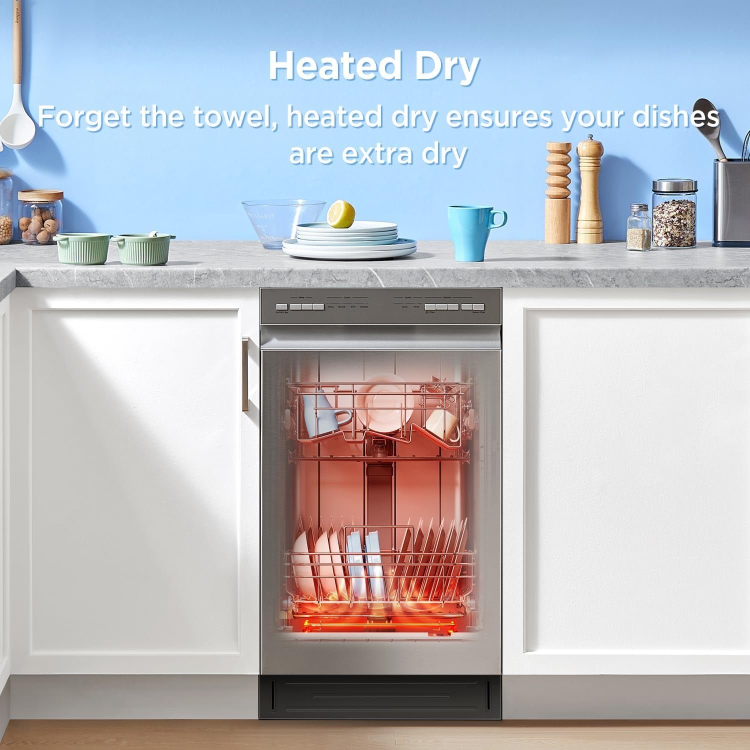 Midea 18 Inch Built-in Dishwasher – 8 Place Settings with Stainless Steel Tub, Heated Dry & 6 Wash Programs – MDF18A1AST - Image 7