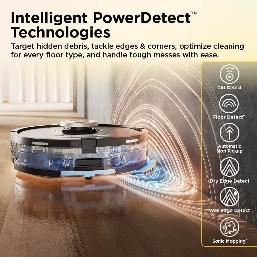 Shark PowerDetect ThermaCharged NeverTouch Pro Robot Vacuum & Mop – Heated Mop Cleaning Base with 185°F Wash & 175°F Dry – RV2920XE (Black) - Image 4