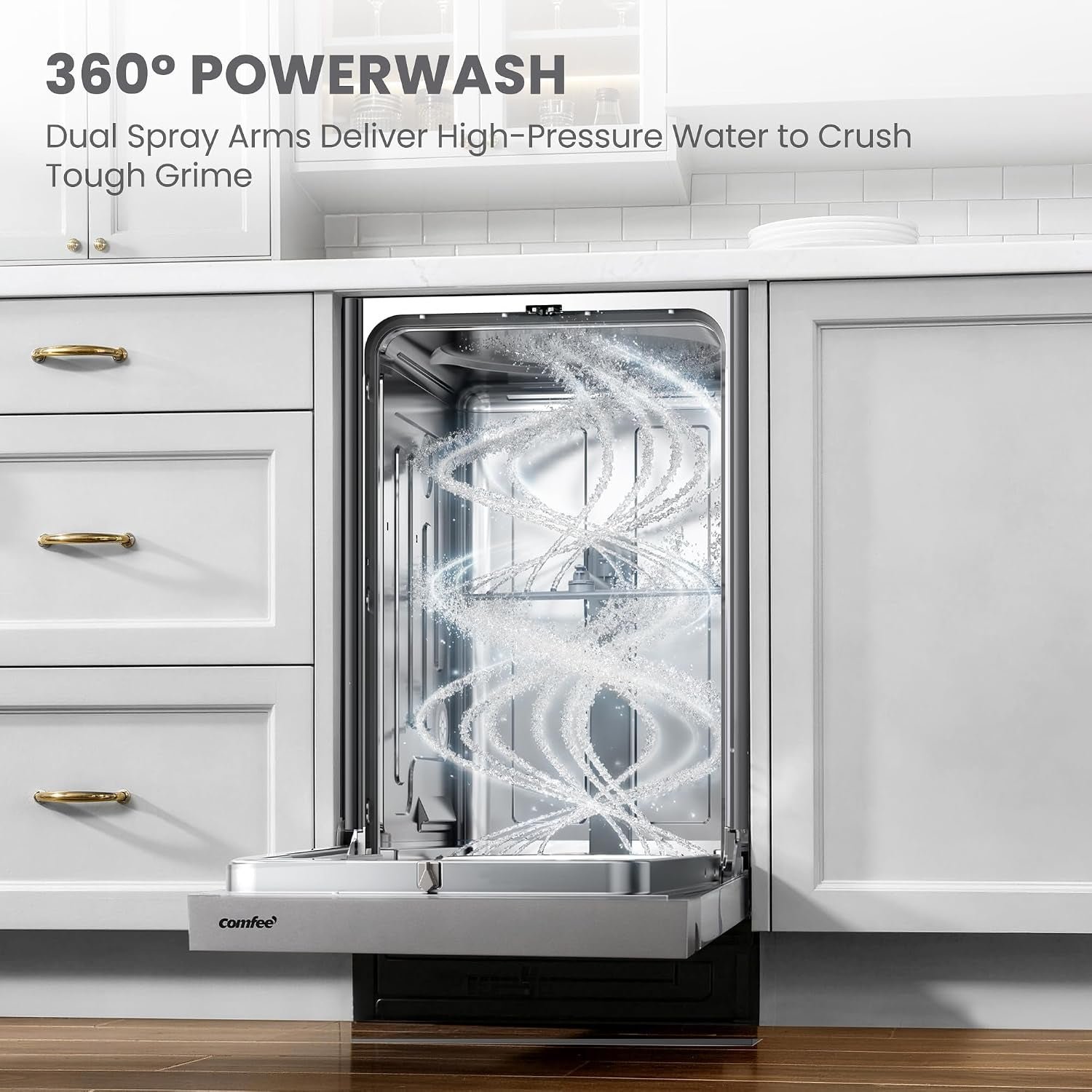 COMFEE’ 18 Inch Built-in Dishwasher – 8 Place Settings with Stainless Steel Tub, Heated Dry & Energy Star Certified – CDF18A2BST - Image 10