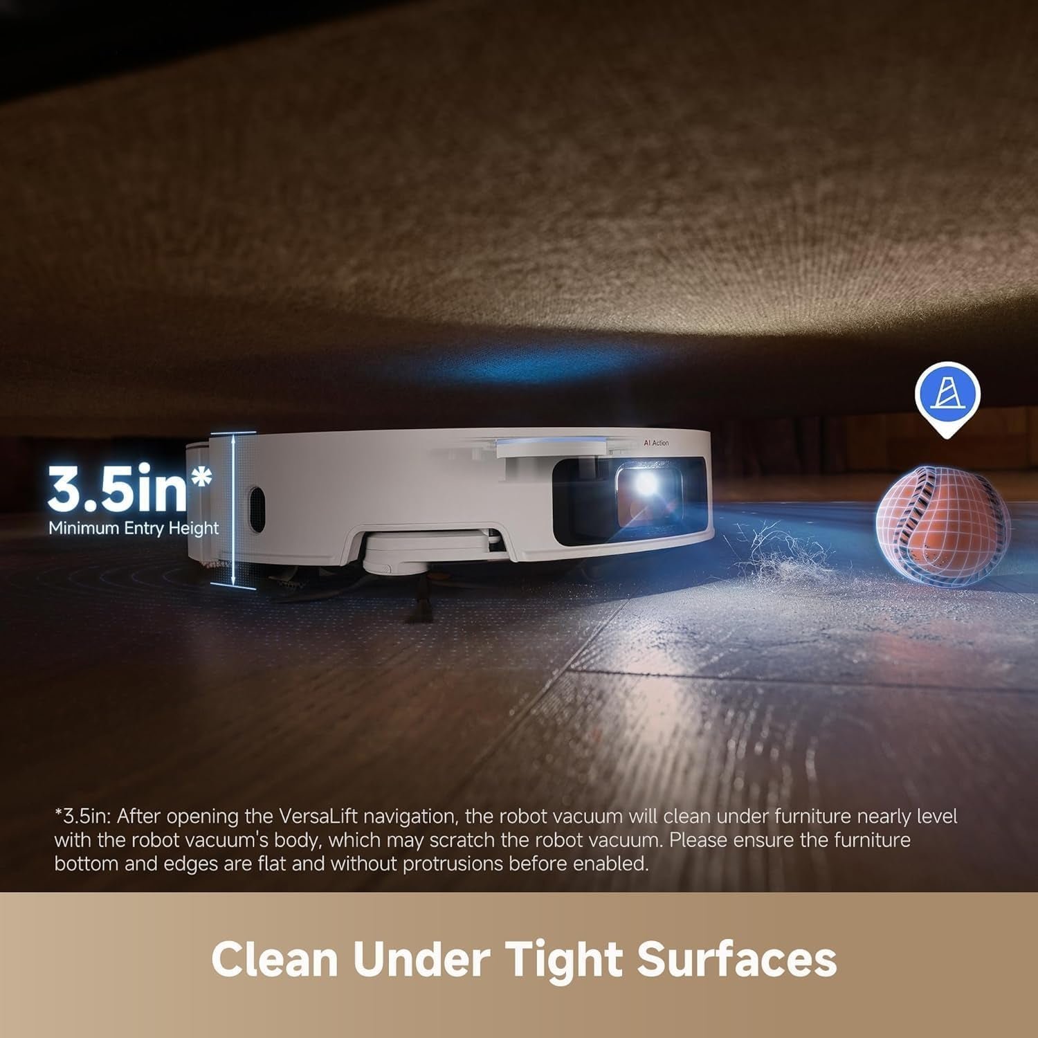 Dreame X50 Ultra Robot Vacuum and Mop – 20,000Pa Vormax Suction with 2.36in ProLeap System & VersaLift Navigation – RLX85CE (White) - Image 3