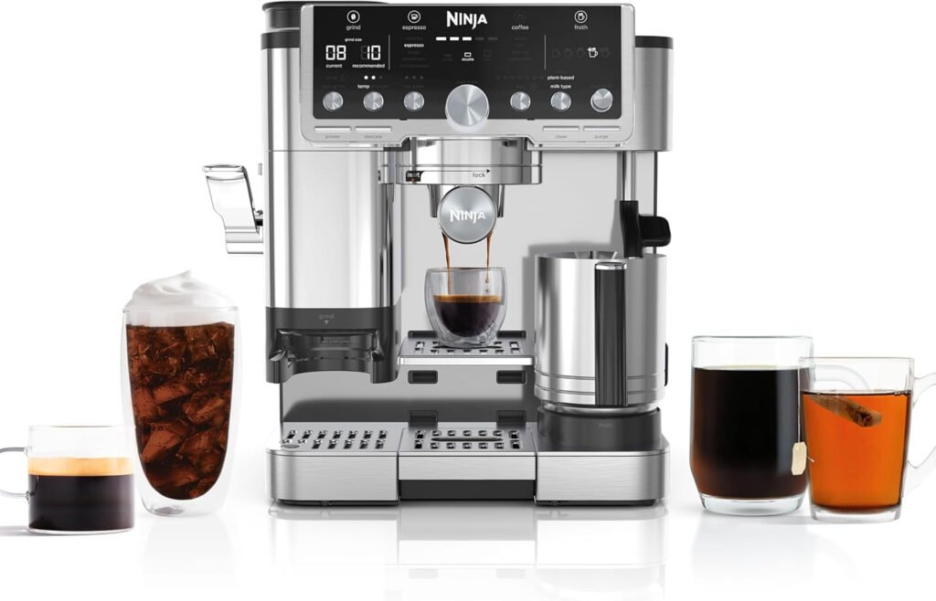 Ninja Luxe Café Pro Series – 4-in-1 Espresso Machine with Built-in Grinder & Frother – ES701