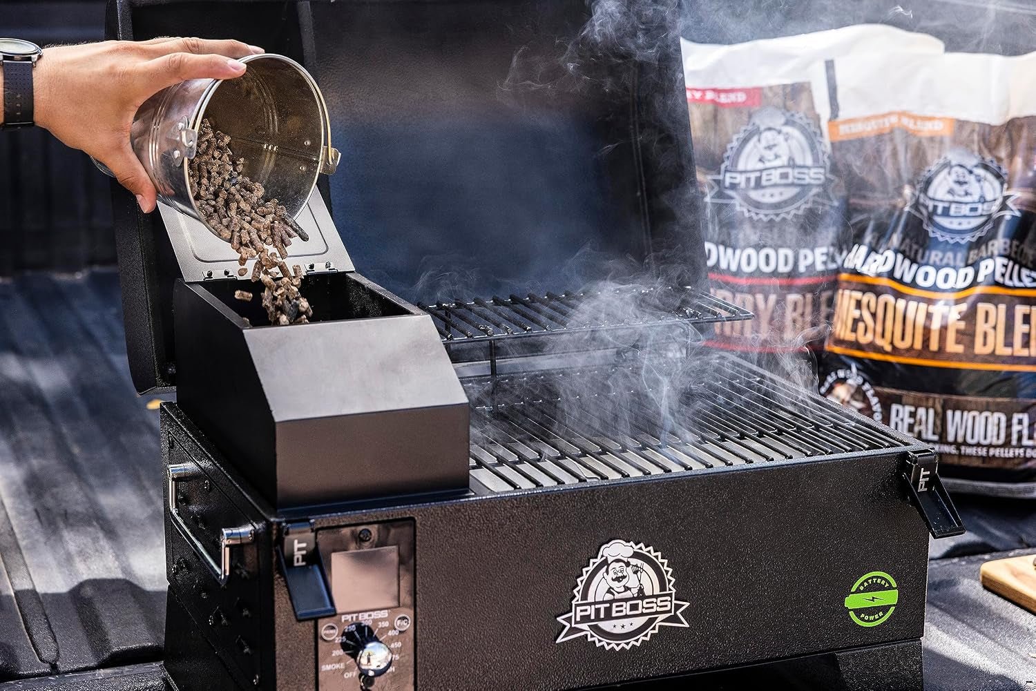Pit Boss 150 Battery Powered Wood Pellet Grill & Smoker – 256 Sq In with Flame Broiler & 15-Hour Runtime – 10798 - Image 6