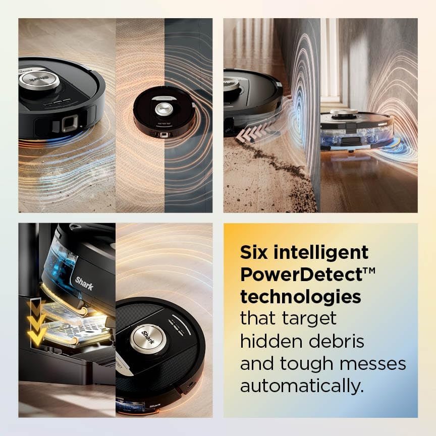 Shark PowerDetect ThermaCharged NeverTouch Pro Robot Vacuum & Mop – Heated Mop Cleaning Base with 185°F Wash & 175°F Dry – RV2920XE (Black) - Image 3