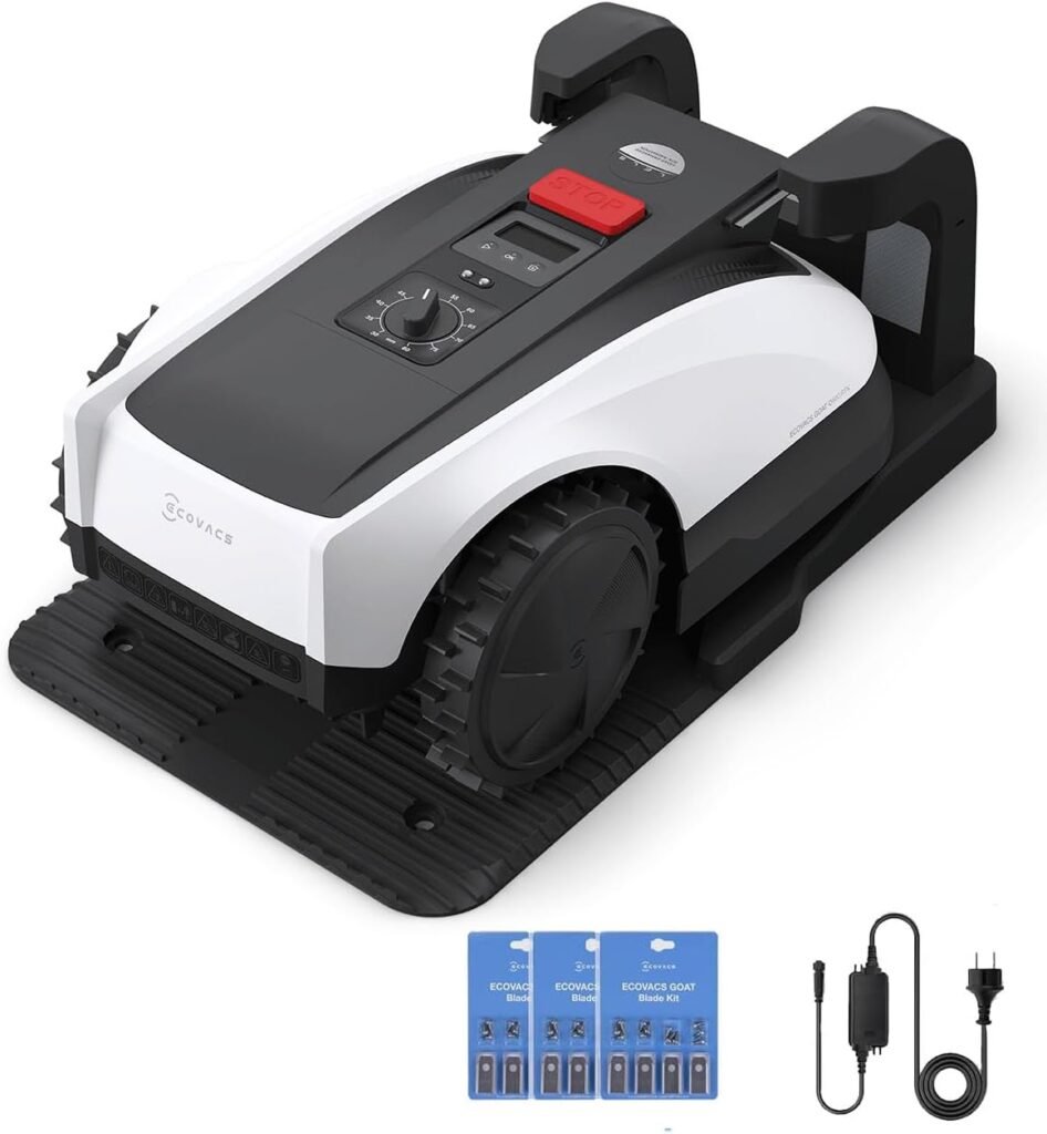 ECOVACS GOAT O1000 RTK CARE Robot Lawn Mower – RTK Navigation with Extra Blades for 1/4 Acre – O1000 RTK CARE