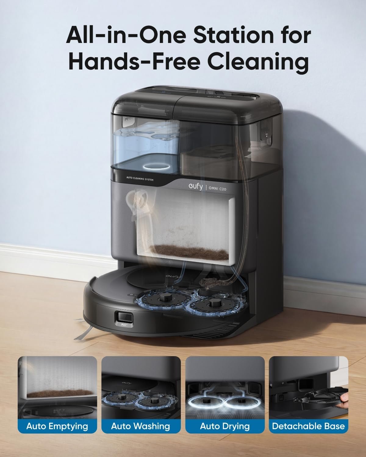 eufy Omni C20 Robot Vacuum and Mop Combo – 7,000 Pa Suction with All-in-One Station & Pro-Detangle Comb – T2280 - Image 2