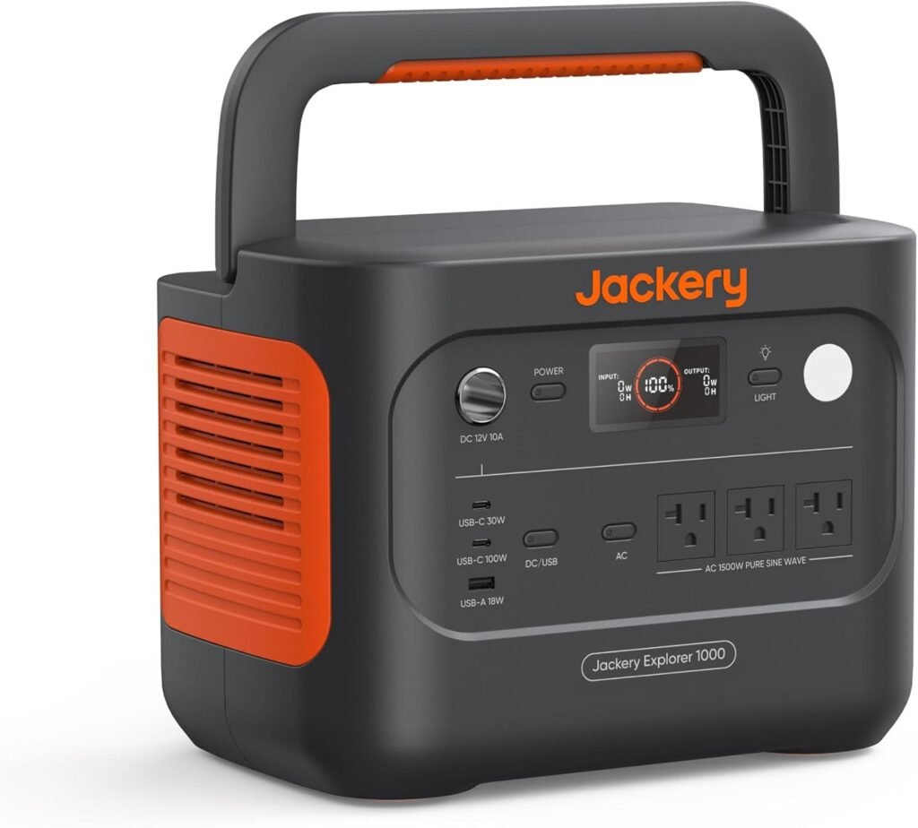 Jackery Explorer 1000 v2 Solar Generator – 1070Wh LiFePO4 with 1500W AC Output & 2x200W Solar Panels – JE-1000D