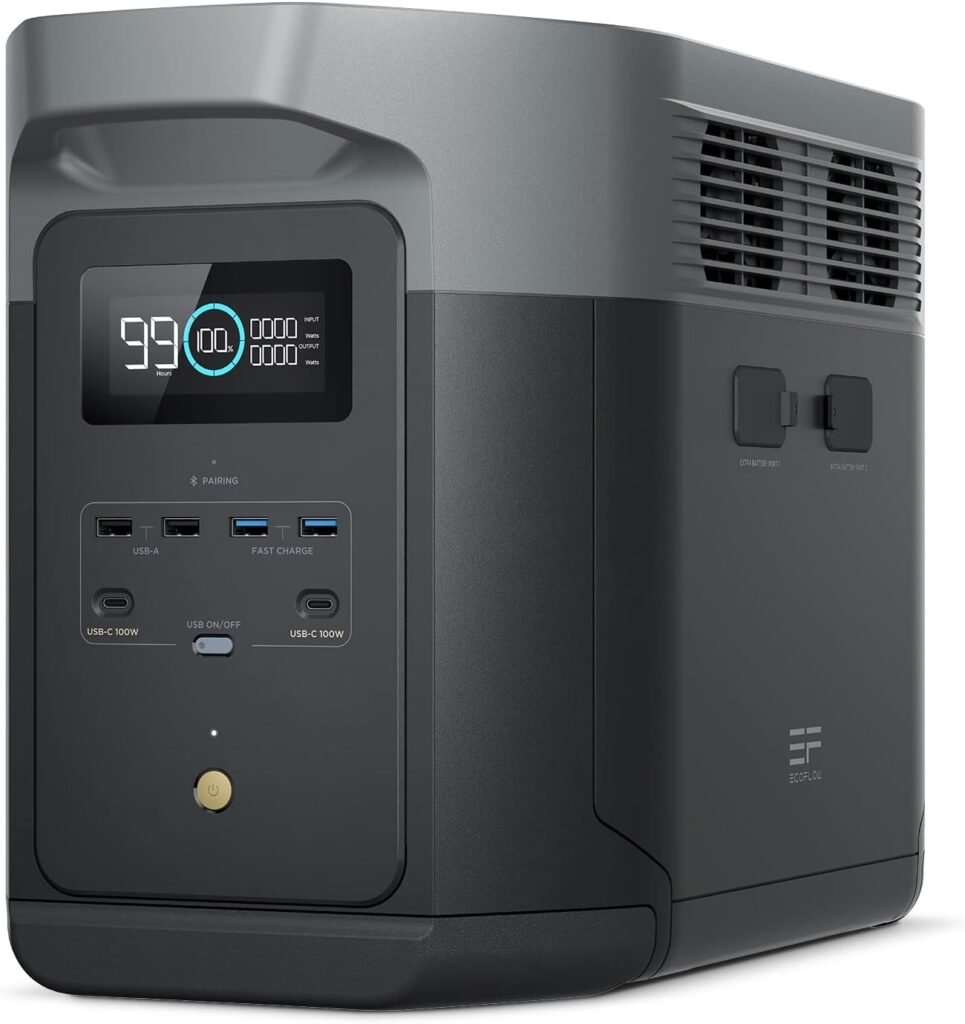 EF ECOFLOW DELTA 2 Max Smart Extra Battery – 2,048Wh LiFePO4 Expansion Battery with 3000+ Cycles – EFD350