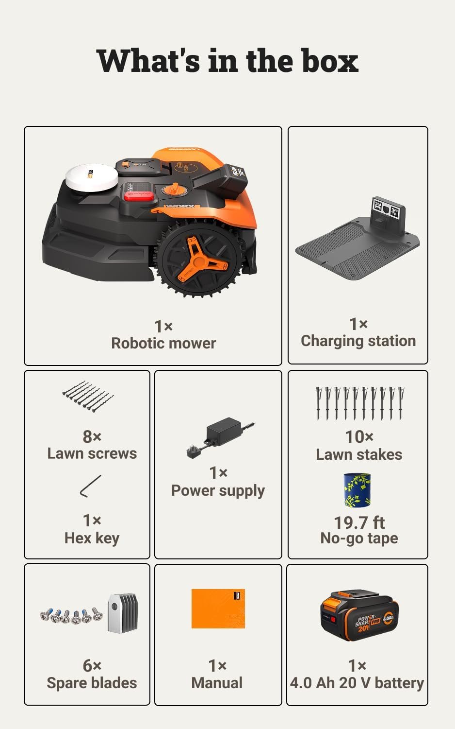 WORX WO7144 Robot Lawn Mower – Wire-Free RTK Cloud Navigation with AI Vision for 1/4 Acre – WO7144 - Image 8