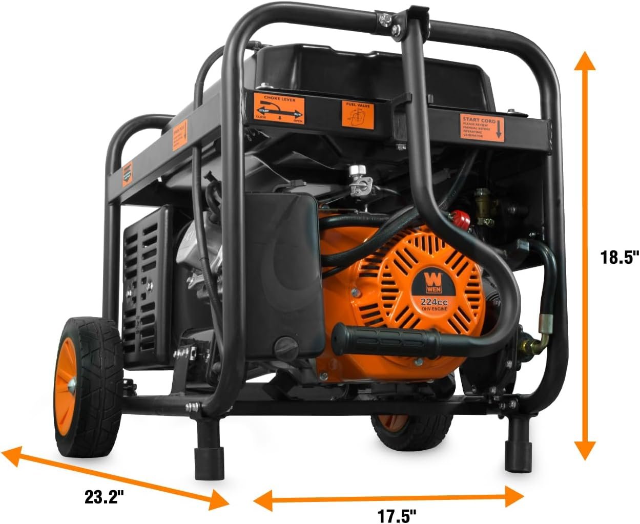 WEN DF475T Dual Fuel Portable Generator – 4,750W Gas/4,350W Propane with Electric Start & Transfer Switch Ready – DF475T - Image 3