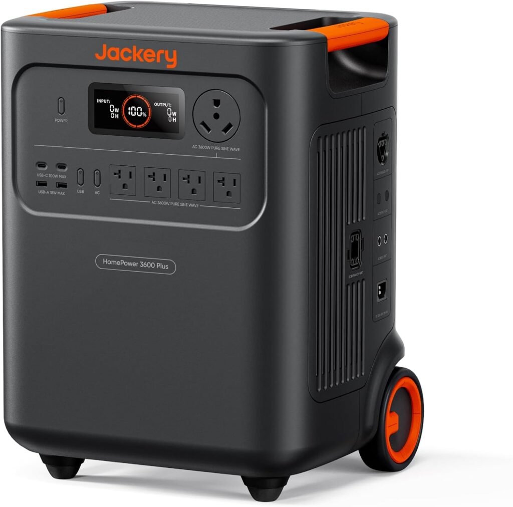 Jackery HomePower 3600 Plus Portable Power Station – 3,584Wh LiFePO4 Expandable to 21kWh with 3,600W AC Output – JHP-3600A