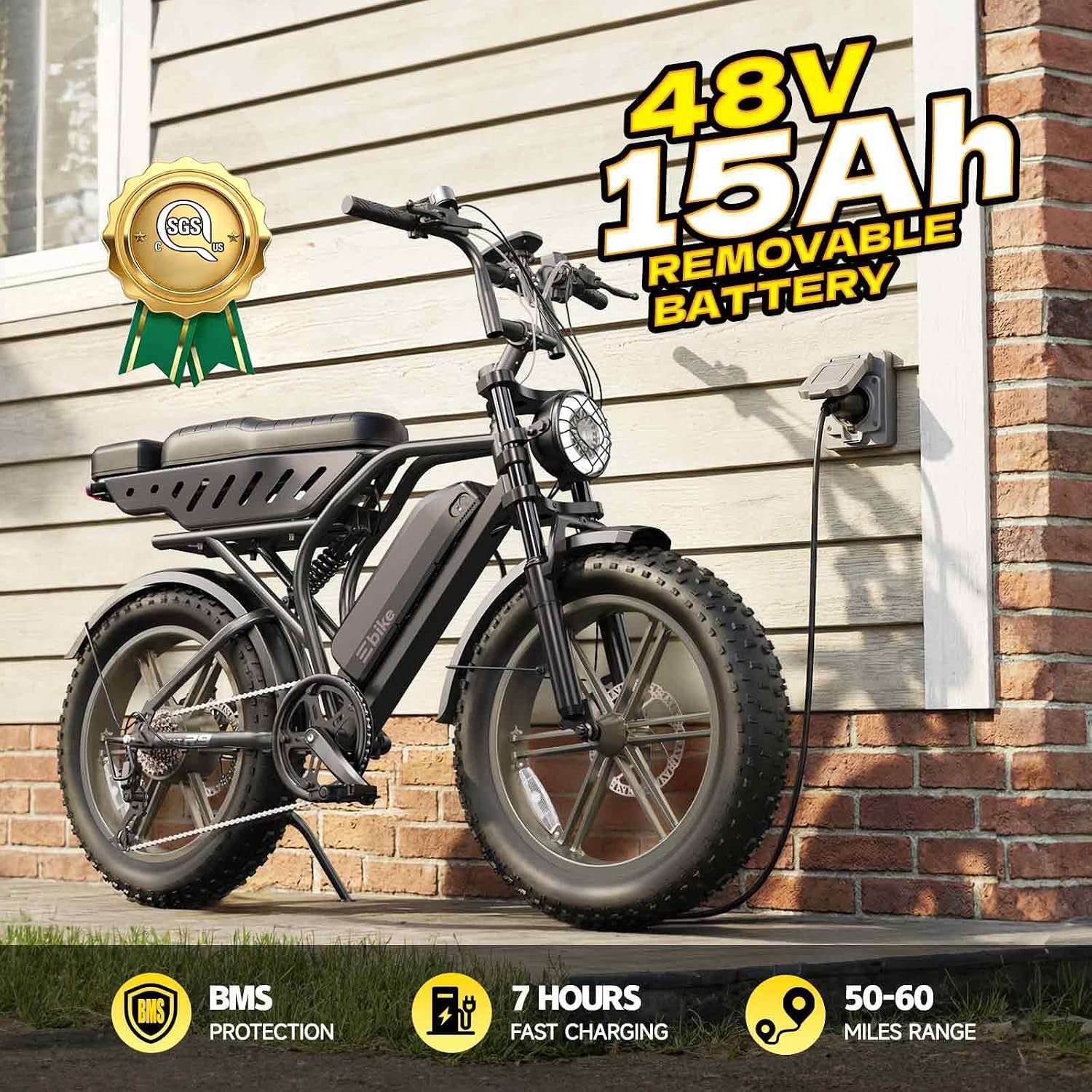 TS TST GRP LLC R9 Electric Bike – 1500W Peak Motor with 48V 15Ah Battery & Dual Seats – R9 - Image 2