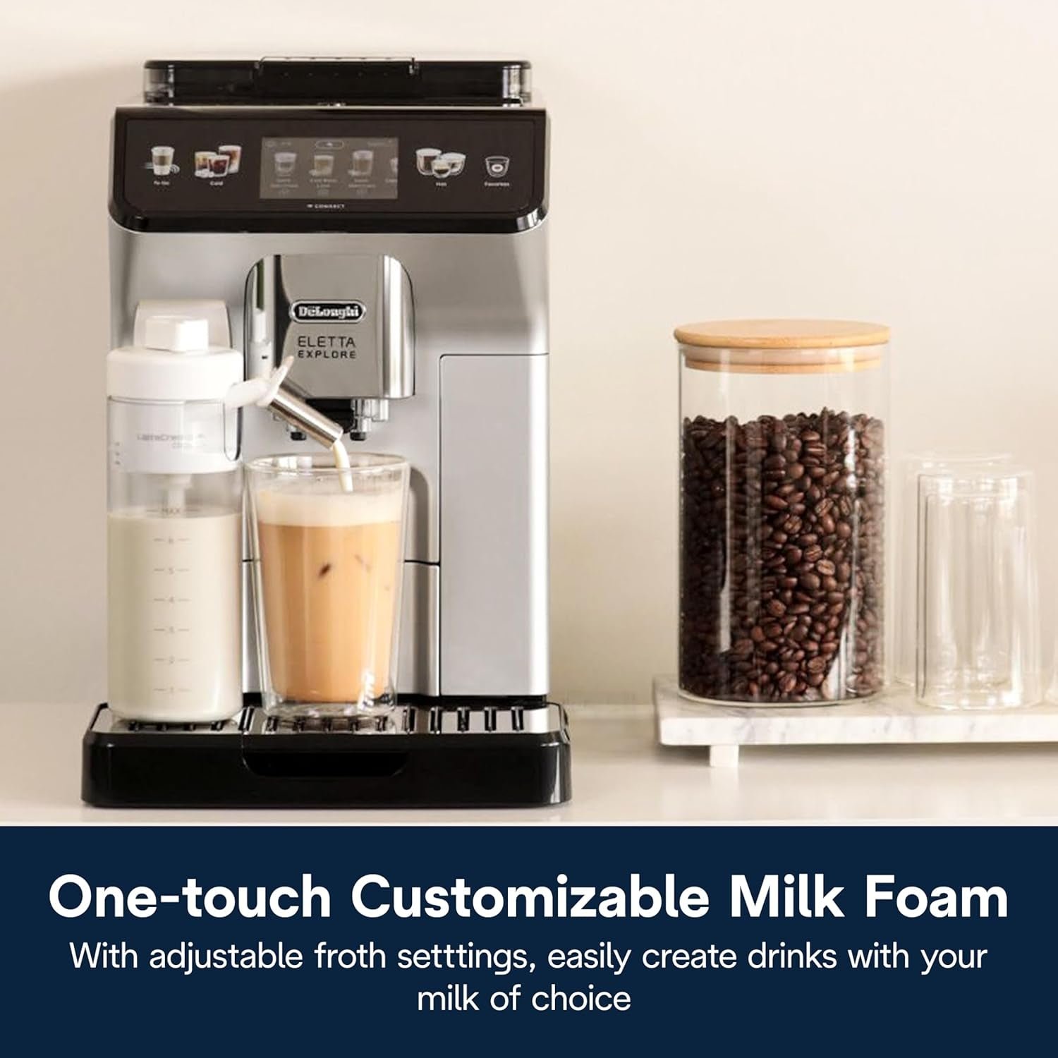 De’Longhi Eletta Explore Espresso Machine – 50+ One-Touch Recipes with Cold Brew & LatteCrema Systems – ECAM45086S - Image 6