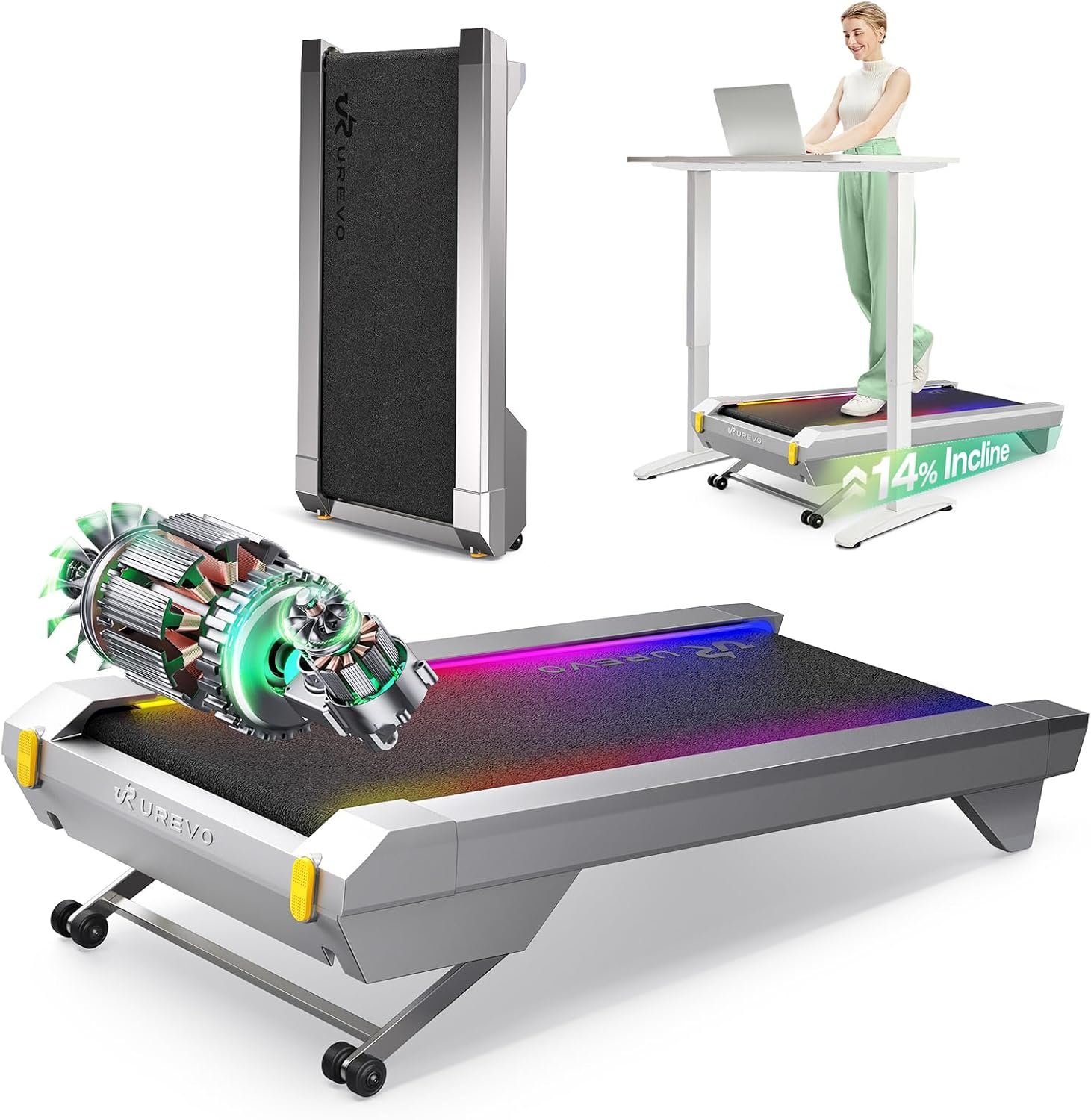 UREVO CyberPad Smart Walking Pad with 14% Auto Incline & Brushless Motor – URTM051 - Image 10