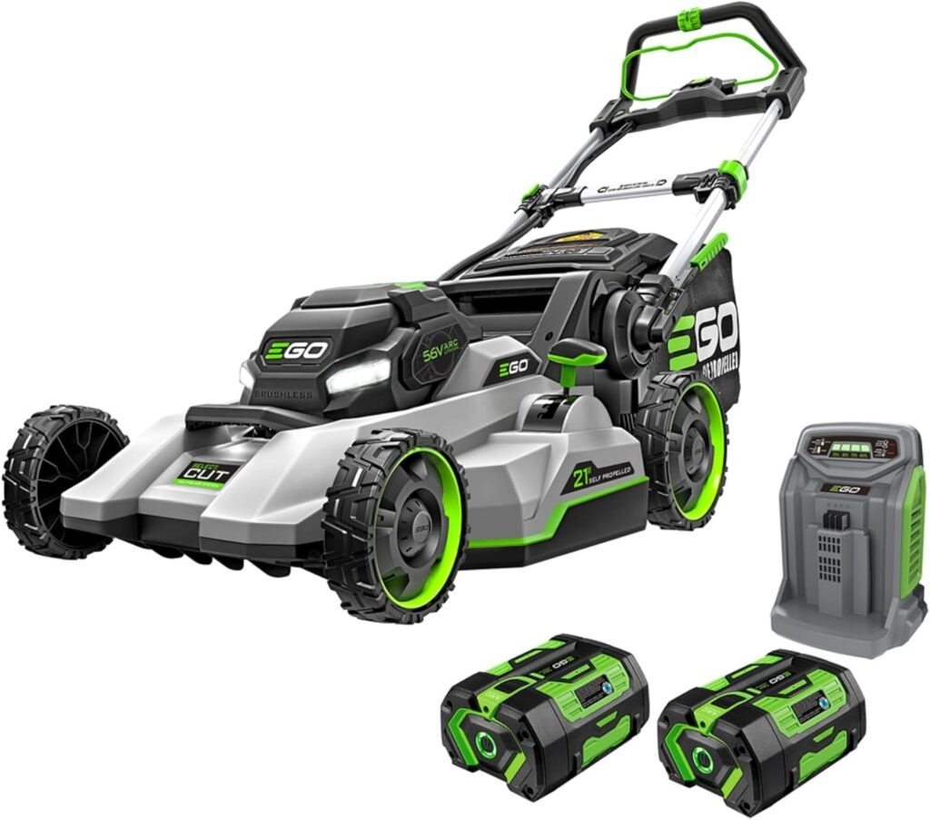 EGO Power+ 21″ Cordless Electric Lawn Mower – Self-Propelled with Select Cut Multi-Blade System, (2) 6.0Ah Batteries & Charger