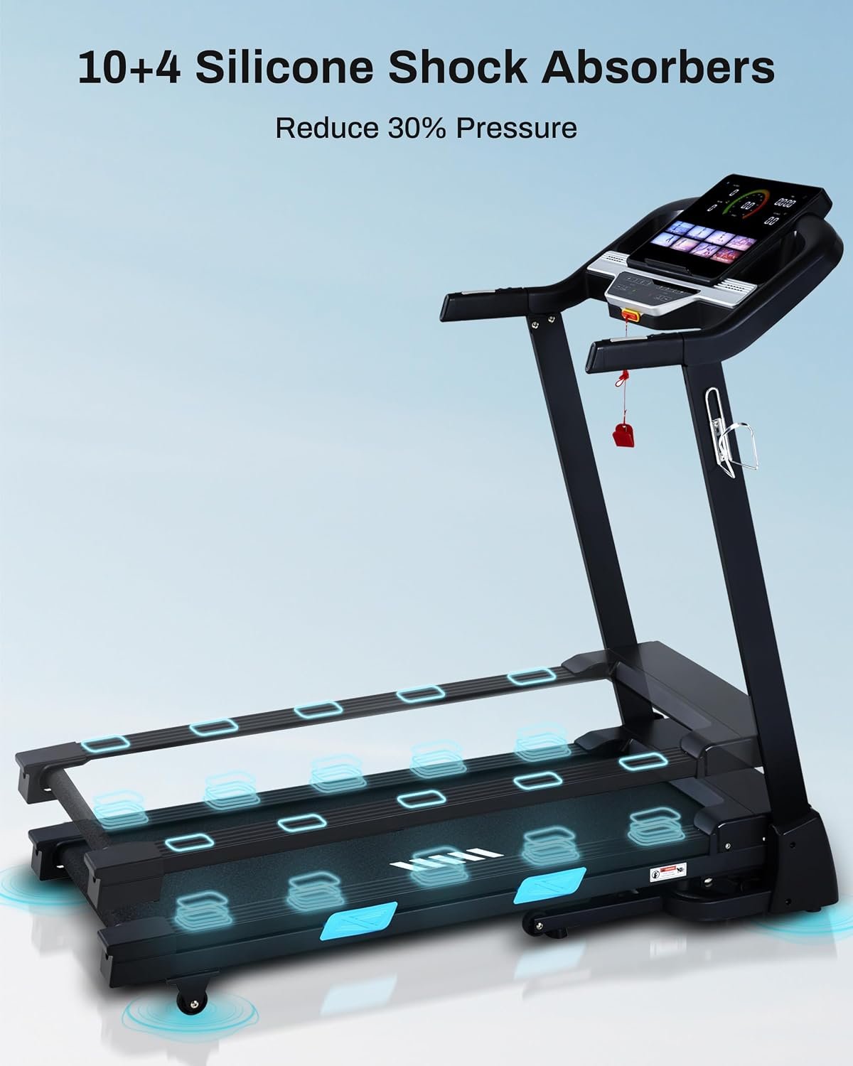 BORGUSI Auto Incline Treadmill – 3.5HP Folding Treadmill with 15% Incline & 36 Programs – USNC-CTM5314P - Image 7